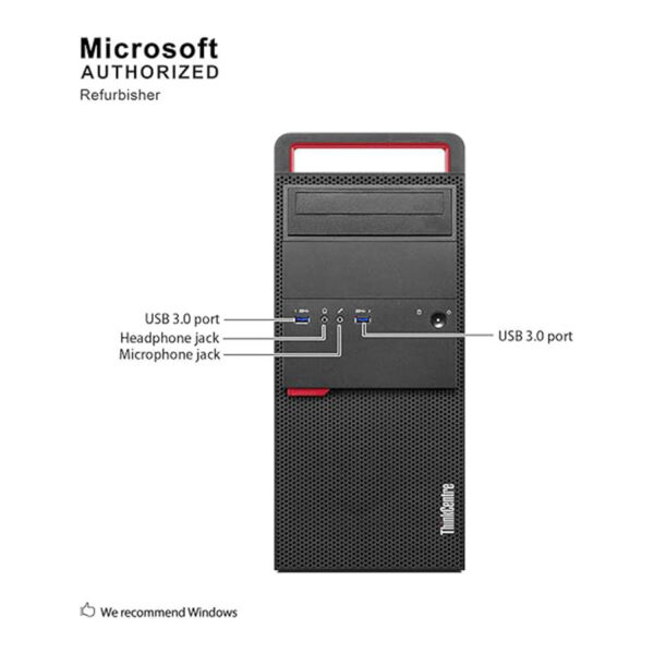 Lenovo ThinkCentre M900 Tower Desktop PC, Intel Quad Core i5-6500 up to 3.6GHz, 8G DDR4, DVD, WiFi, BT 4.0 - Image 3