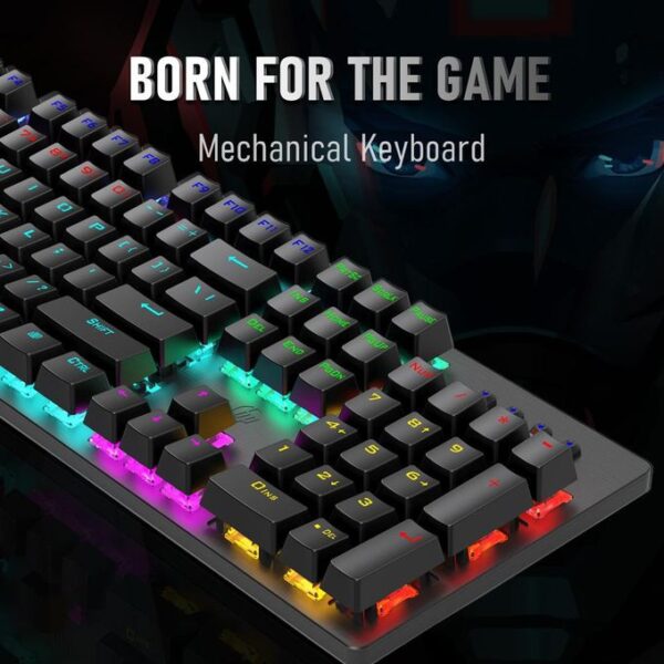 HP GK100F Gaming Mechanical Keyboard -Rainbow Backlight 9 Lighting Mode – Blue Switch – EN 104 Keys – Full key N-rollover - Image 5