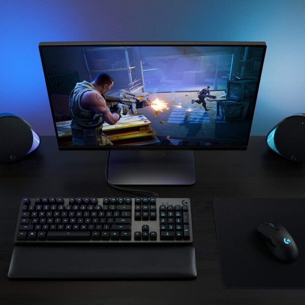 ⁦لوجيتك G513 Carbon LIGHTSYNC RGB لوحة مفاتيح ميكانيكية للألعاب – مزودة بمفاتيح GX Blue Clicky وإضاءة RGB LIGHTSYNC⁩ - الصورة ⁦6⁩