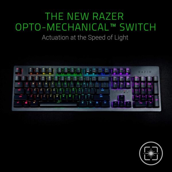 Razer Huntsman Gaming Keyboard: Fast Keyboard Switches - Clicky Optical Switches - Customizable Chroma RGB Lighting - Programmable Macro Functionality - Classic Black - Image 3