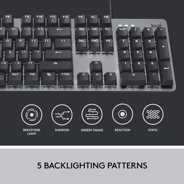 Logitech K845 Mechanical Illuminated Keyboard, Mechanical Switches, Strong Adjustable Tilt Legs, Full Size, Aluminum Top Case, 104 Keys, USB Corded, Windows (TTC Red and Blue Switches) - Image 6