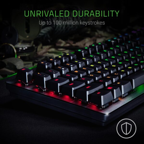 Razer Huntsman Gaming Keyboard: Fast Keyboard Switches - Clicky Optical Switches - Customizable Chroma RGB Lighting - Programmable Macro Functionality - Classic Black - Image 4