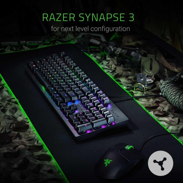 Razer Huntsman Gaming Keyboard: Fast Keyboard Switches - Clicky Optical Switches - Customizable Chroma RGB Lighting - Programmable Macro Functionality - Classic Black - Image 7