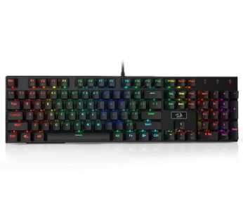 Redragon K556 RGB LED Backlit Wired Mechanical Gaming Keyboard, 104 Keys Hot-Swap Mechanical Keyboard w/Aluminum Base, Upgraded Socket and Noise Absorbing Foams, Soft Tactile Brown Switch