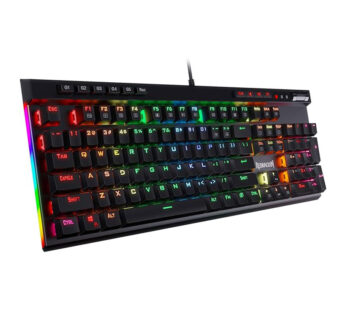 Redragon K580 VATA RGB LED Backlit Mechanical Gaming Keyboard 104 Keys Anti-ghosting with Macro Keys & Dedicated Media Controls, Onboard Macro Recording (Blue Switches)