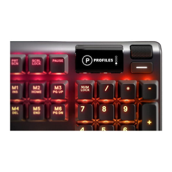 SteelSeries USB Apex 5 Hybrid Mechanical Gaming Keyboard – Per-Key RGB Illumination – Aircraft Grade Aluminum Alloy Frame – OLED Smart Display (Hybrid Blue Switch) - Image 5