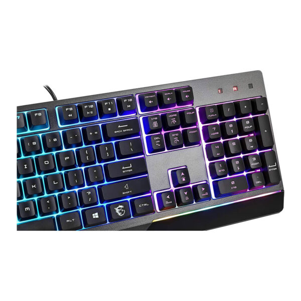 MSI Gaming Backlit RGB Dedicated Hotkeys Anti-Ghosting Water Resistant Mechanical Feel Gaming Keyboard (VIGOR GK30 US) - Image 4