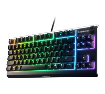 SteelSeries Apex 3 TKL RGB Gaming Keyboard – Tenkeyless Compact Form Factor – 8-Zone RGB Illumination – IP32 Water & Dust Resistant – Whisper Quiet Gaming Switch – Gaming Grade Anti-Ghosting,Black