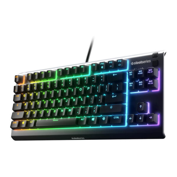 SteelSeries Apex 3 TKL RGB Gaming Keyboard – Tenkeyless Compact Form Factor - 8-Zone RGB Illumination – IP32 Water & Dust Resistant – Whisper Quiet Gaming Switch – Gaming Grade Anti-Ghosting,Black