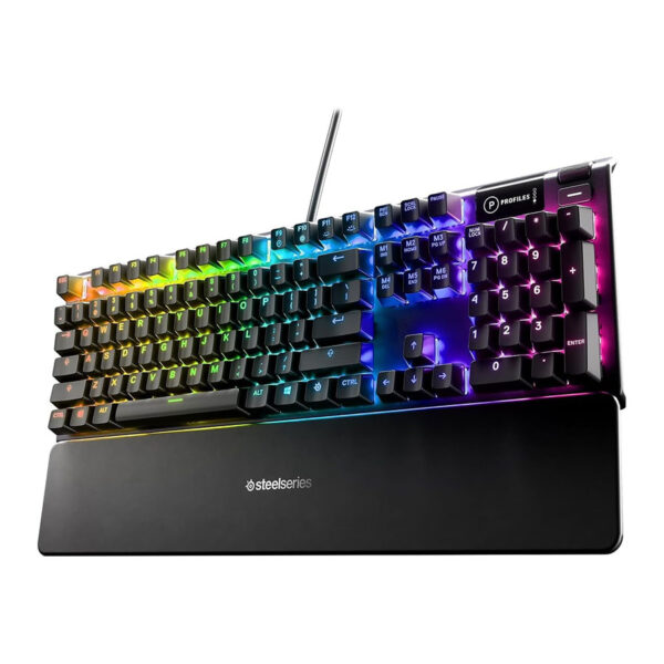 SteelSeries USB Apex 5 Hybrid Mechanical Gaming Keyboard – Per-Key RGB Illumination – Aircraft Grade Aluminum Alloy Frame – OLED Smart Display (Hybrid Blue Switch) - Image 2