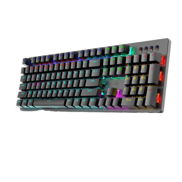 HP GK100F Gaming Mechanical Keyboard -Rainbow Backlight 9 Lighting Mode – Blue Switch – EN 104 Keys – Full key N-rollover