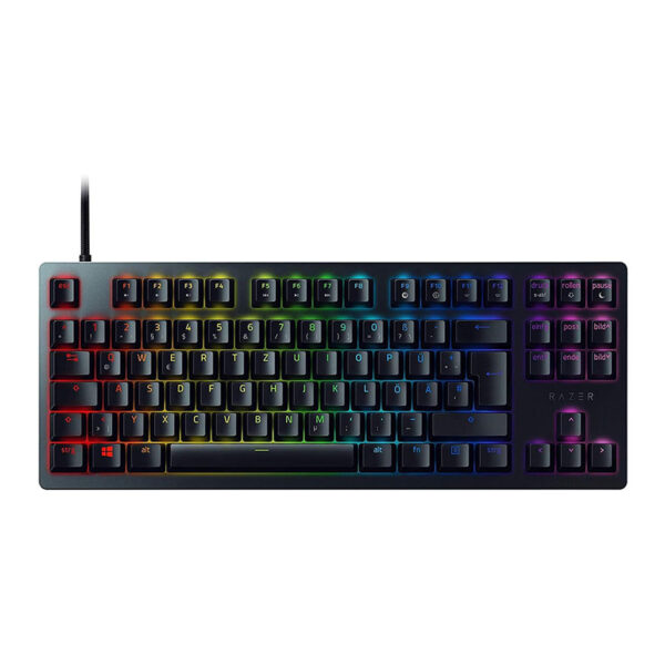 Razer Huntsman Tournament Edition (Red Switch) - Compact TKL Gaming Keyboard with Fast Linear Opto-Mechanical Switches (PBT Keycaps, Chroma RGB) QWERTZ DE Layout | Black