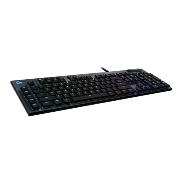 Logitech G815 LIGHTSYNC RGB Mechanical Gaming Keyboard with Low Profile GL Clicky key switch, 5 programmable G-keys, USB Passthrough, dedicated media control - Clicky,Black