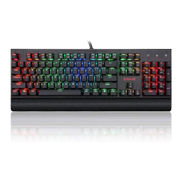 Redragon K557 RGB Backlit Mechanical Gaming Keyboard with Blue Switches, Aluminum Base, Anti-ghosting 104 Keys