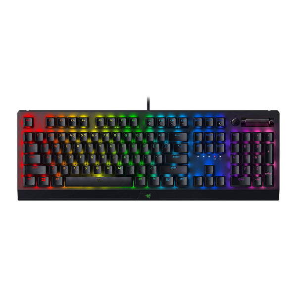 Razer BlackWidow V4 X - Mechanical Gaming Keyboard, Arabic Layout, Green Switches Tactile & Clicky, 6 Dedicated Macro Keys, Chroma RGB, Doubleshot ABS Keycaps - Black